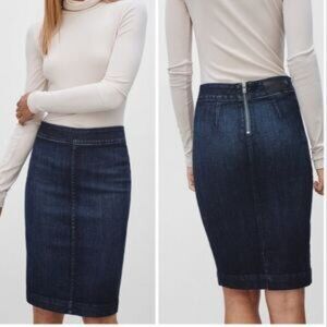 Aritzia The Casting Blue Denim  midi  woman Skirt size 8